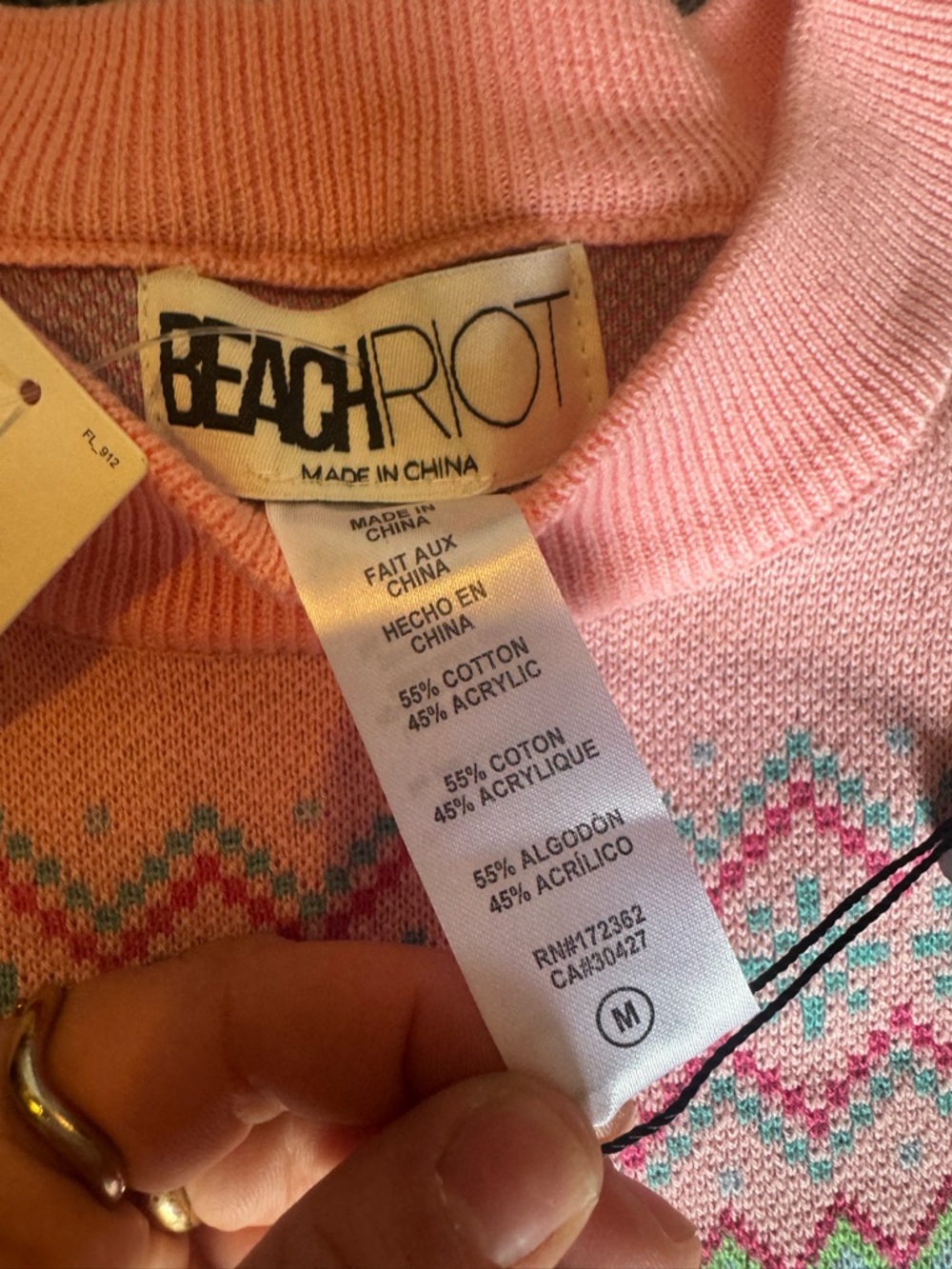 NWT Beach Riot Pink Champagne Ski Club Knit Callie Sweater & Balboa Shorts Set - Picture 8 of 11